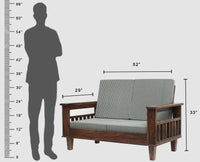 Cuttack Sheesham Wood 5 Seater Sofa With Coffee Table-3+2+Table - Furniselan - Grey-Finish