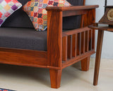 Cuttack Sheesham Wood 5 Seater Sofa With Coffee Table-3+2+Table - Furniselan - Maple-Finish