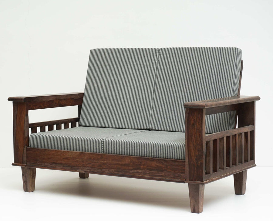 Cuttack Sheesham Wood 5 Seater Sofa With Coffee Table-3+2+Table - Furniselan - Grey-Finish
