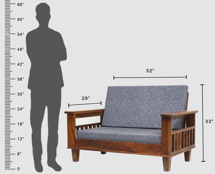Cuttack Sheesham Wood 5 Seater Sofa With Coffee Table-3+2+Table - Furniselan - Teak-Finish
