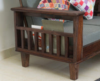Cuttack Sheesham Wood 5 Seater Sofa With Coffee Table-3+2+Table - Furniselan - Grey-Finish