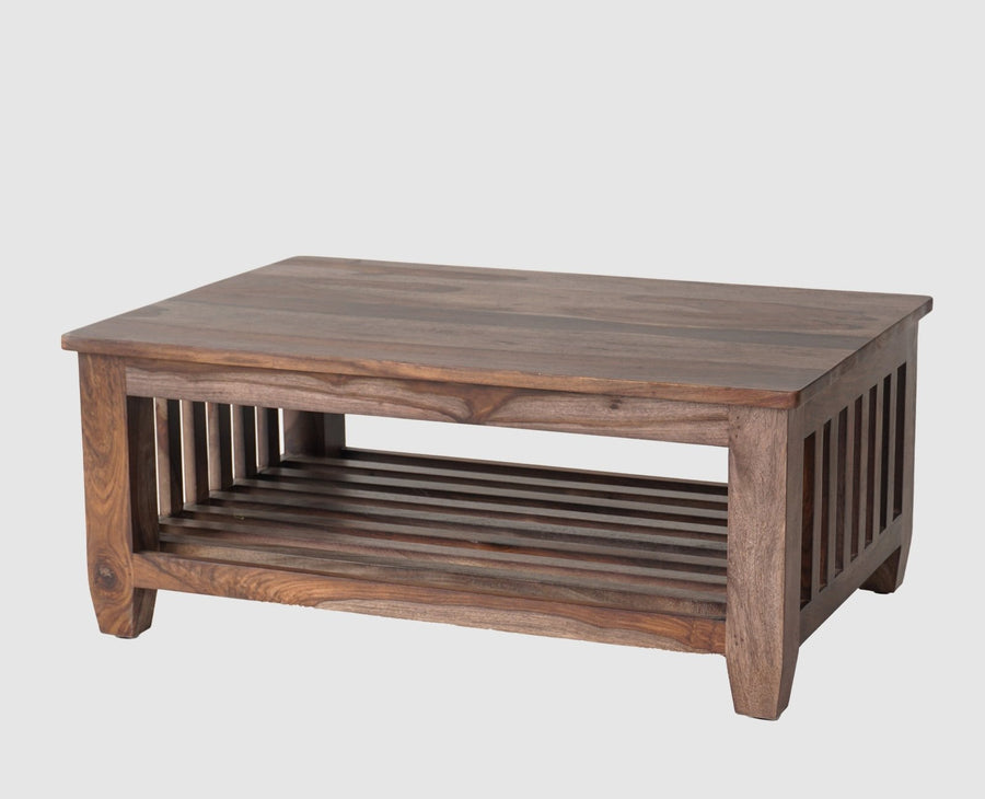 Cuttack Solid Wood Coffee Table - Coffee Tables - Furniselan - Grey-Finish