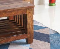 Cuttack Solid Wood Coffee Table - Coffee Tables - Furniselan - Teak-Finish