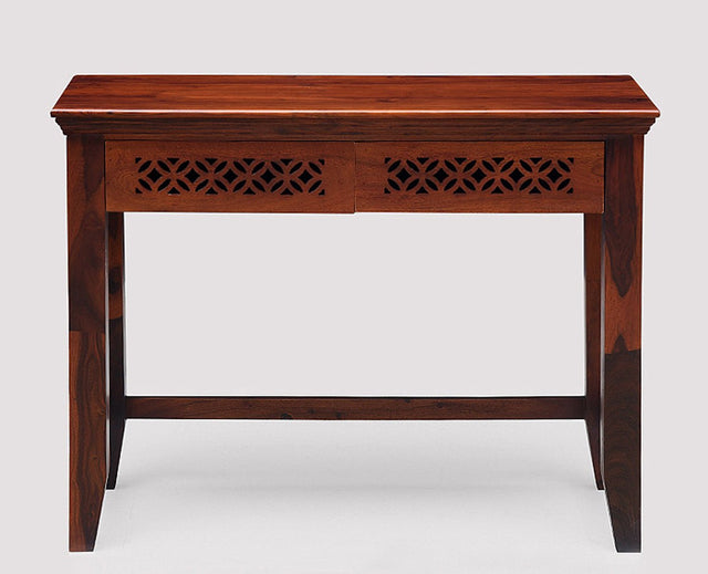 Dakar Solid Wood Study Table with Two Drawer - Study Table - Furniselan - Maple-Finish