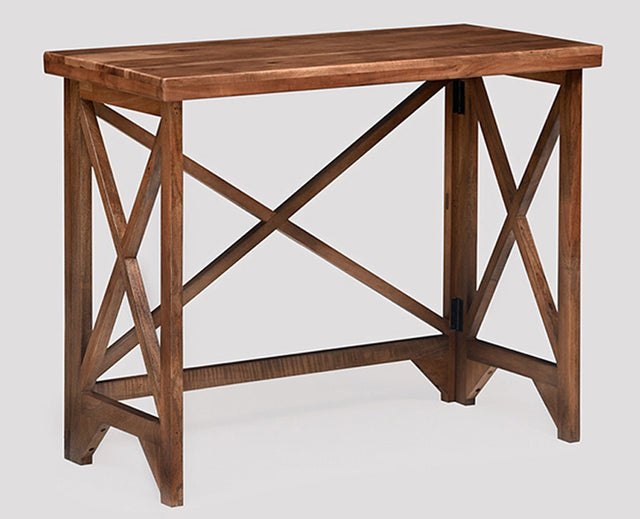 Damascus Solid Wood Study Table Cum Console Table - Study Table - Furniselan - Rustic-Teak-Finish