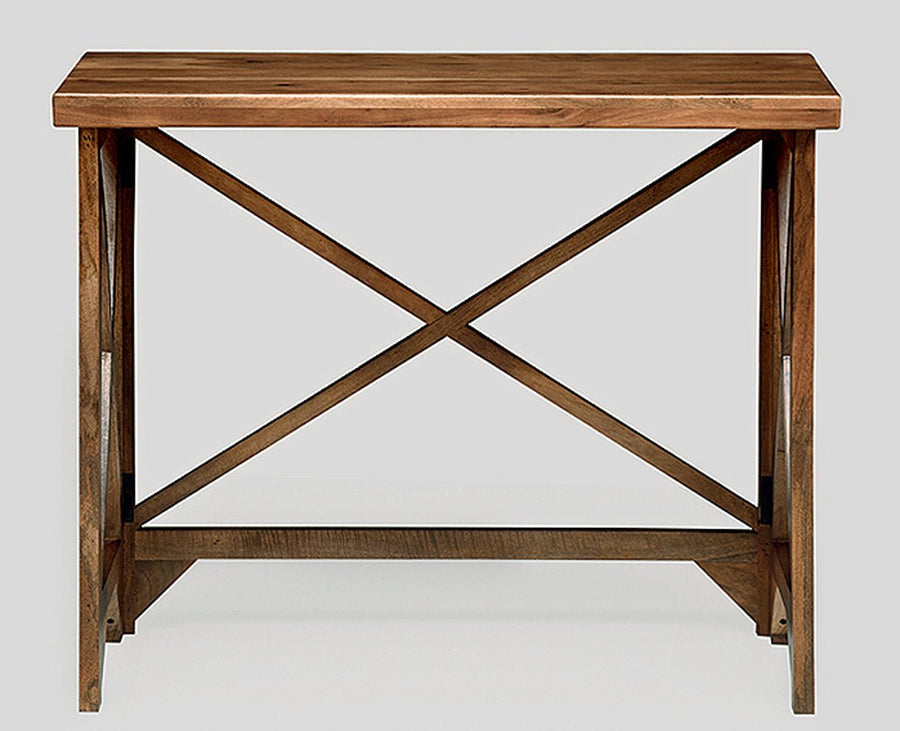 Damascus Solid Wood Study Table Cum Console Table - Study Table - Furniselan - Rustic-Teak-Finish