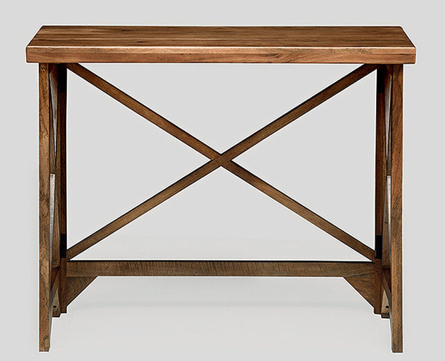 Damascus Solid Wood Study Table Cum Console Table - Study Table - Furniselan - Rustic-Teak-Finish