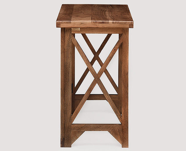 Damascus Solid Wood Study Table Cum Console Table - Study Table - Furniselan - Rustic-Teak-Finish