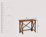 Damascus Solid Wood Study Table Cum Console Table - Study Table - Furniselan - Rustic-Teak-Finish