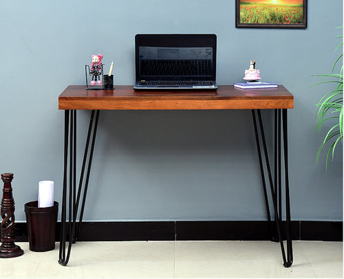 Dasmarinas Solid Wood Study Table Cum Console Table - Study Table - Furniselan - Maple-Finish