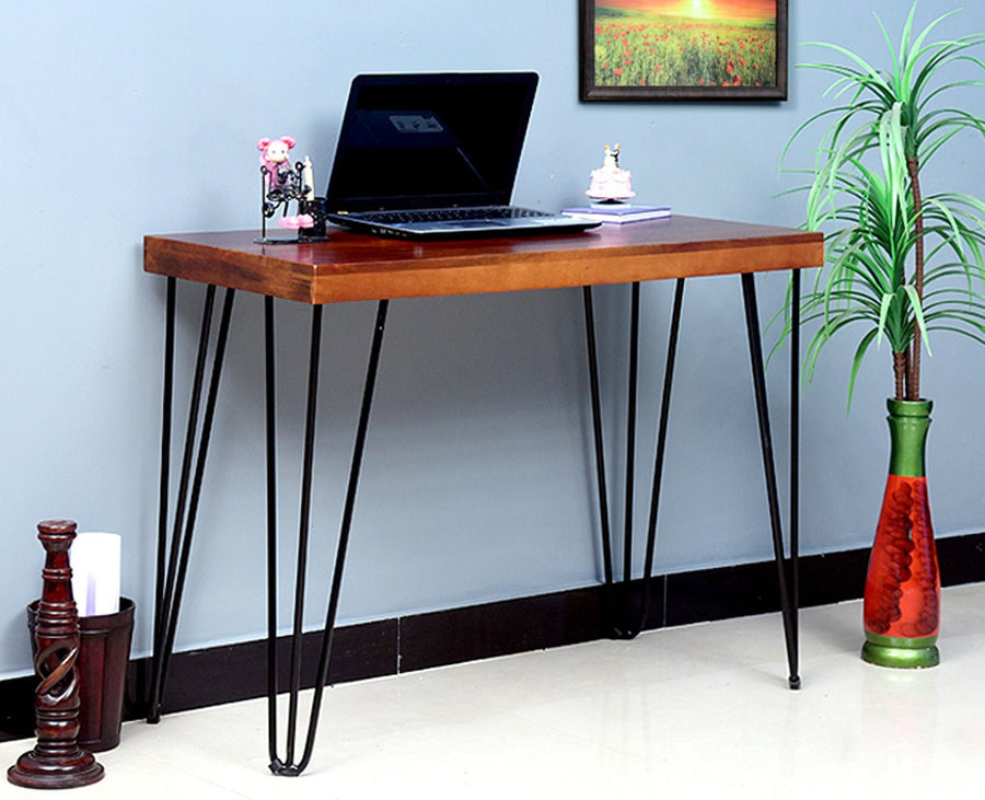 Dasmarinas Solid Wood Study Table Cum Console Table - Study Table - Furniselan - Maple-Finish