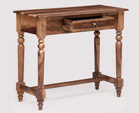 Davao Solid Wood Study Table with One Drawer - Study Table - Furniselan - Rustic-Teak-Finish