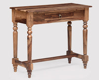 Davao Solid Wood Study Table with One Drawer - Study Table - Furniselan - Rustic-Teak-Finish