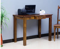 Dehradun Solid Wood Study Table with One Drawer - Study Table - Furniselan - Teak-Finish