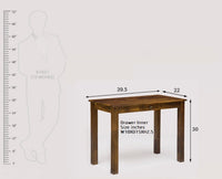 Dehradun Solid Wood Study Table with One Drawer - Study Table - Furniselan - Teak-Finish