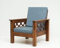 Delhi Sheesham Wood 1 Seater Sofa - Furniselan -  Teak-Finish