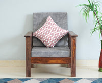 Delhi Sheesham Wood 1 Seater Sofa - Furniselan - Grey-Finish