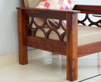 Delhi Sheesham Wood 1 Seater Sofa - Furniselan - Maple-Finish