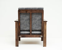 Delhi Sheesham Wood 1 Seater Sofa - Furniselan - Grey-Finish