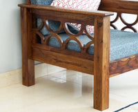 Delhi Sheesham Wood 1 Seater Sofa - Furniselan -  Teak-Finish