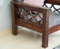 Delhi Sheesham Wood 1 Seater Sofa - Furniselan - Grey-Finish