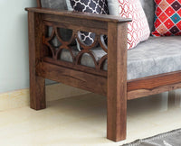 Delhi Sheesham Wood 2 Seater Sofa - Two Seater Sofa - Furniselan - Grey-Finish