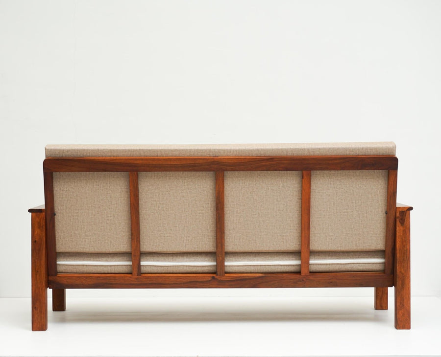 Delhi Sheesham Wood 3 Seater Sofa - Three Seater Sofa - Furniselan - Maple-Finish