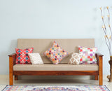 Delhi Sheesham Wood 3 Seater Sofa - Three Seater Sofa - Furniselan - Maple-Finish