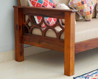 Delhi Sheesham Wood 3 Seater Sofa - Three Seater Sofa - Furniselan - Maple-Finish