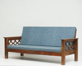 Delhi Sheesham Wood 3 Seater Sofa - Three Seater Sofa - Furniselan - Teak-Finish 