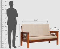 Delhi Sheesham Wood 3 Seater Sofa - Three Seater Sofa - Furniselan - Maple-Finish