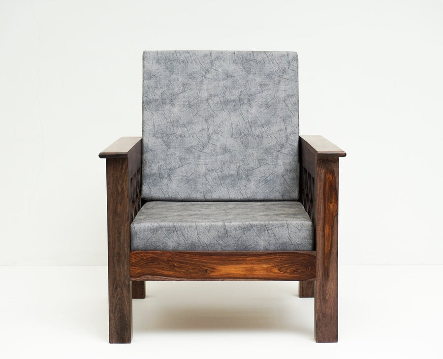 Delhi Sheesham Wood 5 Seater Sofa With Coffee Table-3+1+1+Table - sofa - Furniselan - Grey-Finish