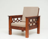 Delhi Sheesham Wood 5 Seater Sofa With Coffee Table-3+1+1+Table - sofa - Furniselan  - Maple-Finish