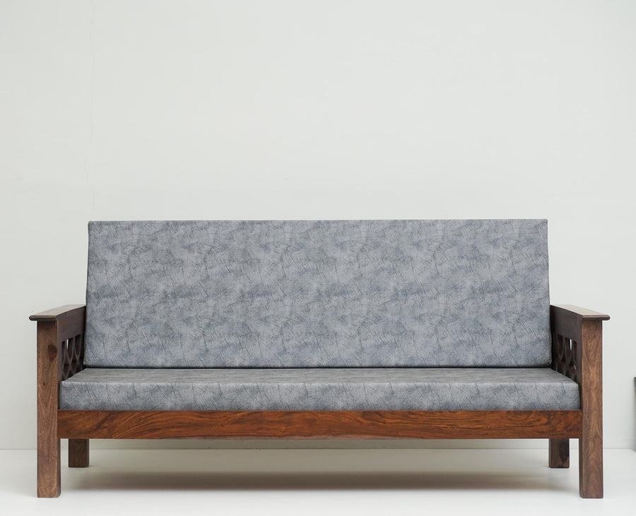 Delhi Sheesham Wood 5 Seater Sofa With Coffee Table-3+1+1+Table - sofa - Furniselan - Grey-Finish