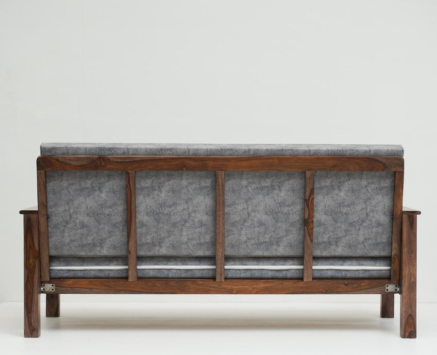 Delhi Sheesham Wood 5 Seater Sofa With Coffee Table-3+1+1+Table - sofa - Furniselan - Grey-Finish