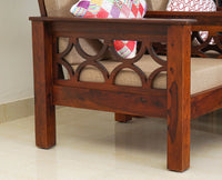 Delhi Sheesham Wood 5 Seater Sofa With Coffee Table-3+1+1+Table - sofa - Furniselan  - Maple-Finish