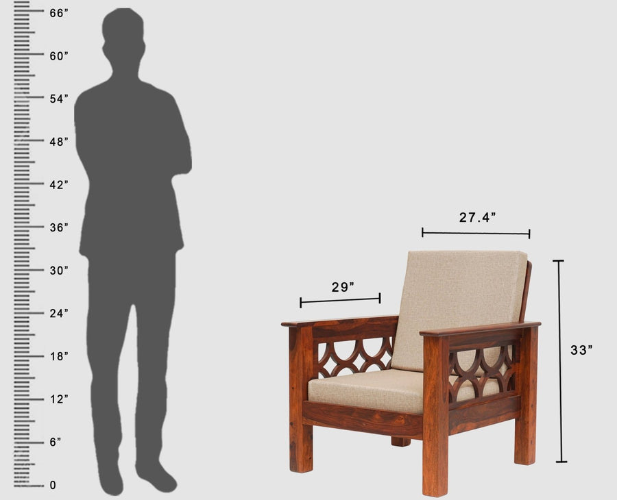 Delhi Sheesham Wood 5 Seater Sofa With Coffee Table-3+1+1+Table - sofa - Furniselan  - Maple-Finish