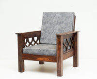 Delhi Sheesham Wood 5 Seater Sofa With Coffee Table-3+1+1+Table - sofa - Furniselan - Grey-Finish