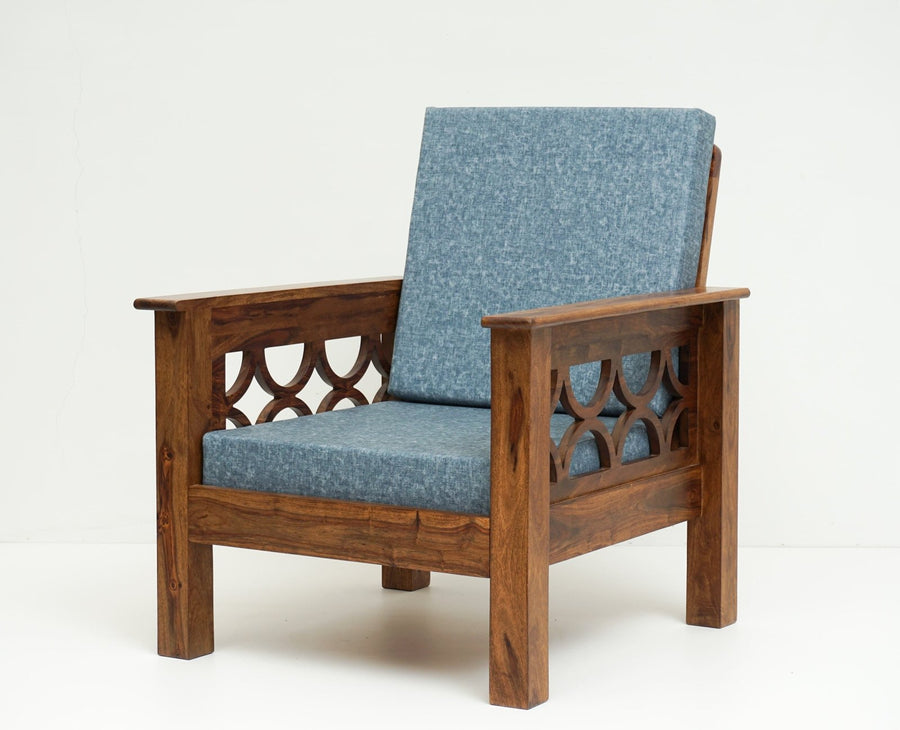 Delhi Sheesham Wood 5 Seater Sofa With Coffee Table-3+1+1+Table - sofa - Furniselan - Teak-Finish
