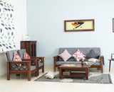 Delhi Sheesham Wood 5 Seater Sofa With Coffee Table-3+1+1+Table - sofa - Furniselan - Grey-Finish