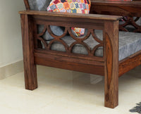 Delhi Sheesham Wood 5 Seater Sofa With Coffee Table-3+1+1+Table - sofa - Furniselan - Grey-Finish