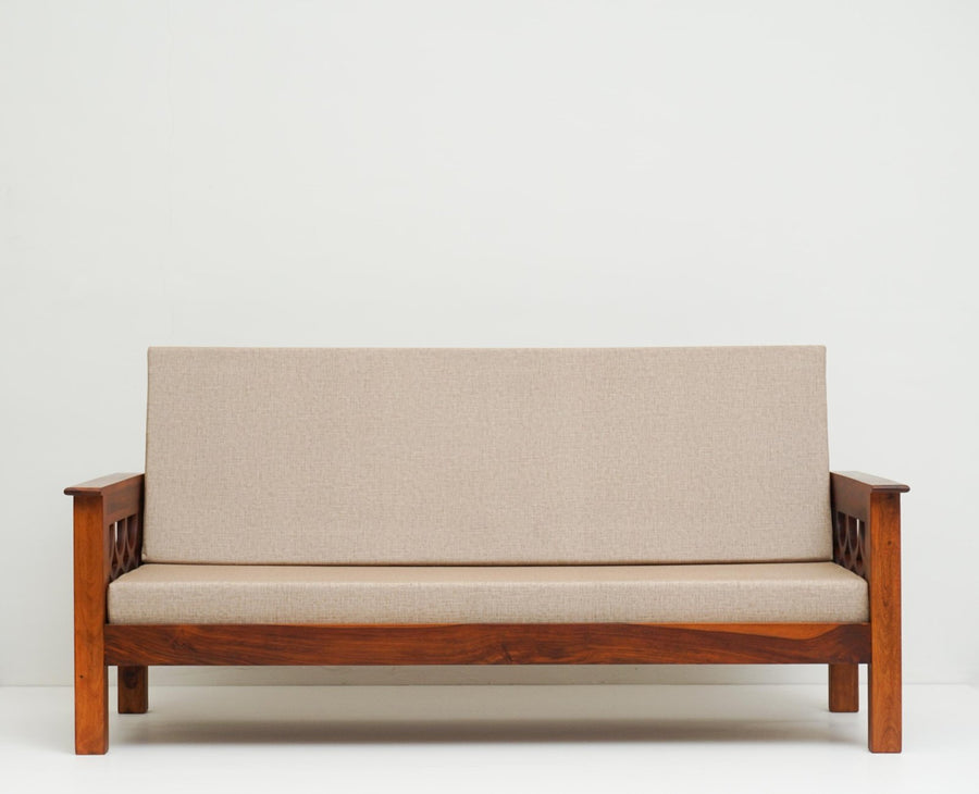 Delhi Sheesham Wood 5 Seater Sofa With Coffee Table-3+1+1+Table - sofa - Furniselan  - Maple-Finish