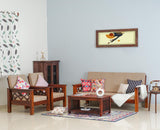 Delhi Sheesham Wood 5 Seater Sofa With Coffee Table-3+1+1+Table - sofa - Furniselan  - Maple-Finish
