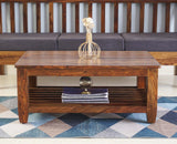 Delhi Sheesham Wood 5 Seater Sofa With Coffee Table-3+2+Table - sofa - Furniselan - Teak-Finish