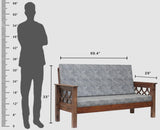 Delhi Sheesham Wood 5 Seater Sofa With Coffee Table-3+2+Table - sofa - Furniselan - Grey-Finish