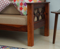 Delhi Sheesham Wood 5 Seater Sofa With Coffee Table-3+2+Table - sofa - Furniselan -  Maple-Finish