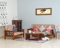 Delhi Sheesham Wood 5 Seater Sofa With Coffee Table-3+2+Table - sofa - Furniselan -  Maple-Finish