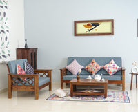 Delhi Sheesham Wood 5 Seater Sofa With Coffee Table-3+2+Table - sofa - Furniselan - Teak-Finish