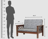 Delhi Sheesham Wood 5 Seater Sofa With Coffee Table-3+2+Table - sofa - Furniselan - Grey-Finish