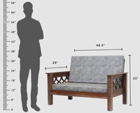 Delhi Sheesham Wood 5 Seater Sofa With Coffee Table-3+2+Table - sofa - Furniselan - Grey-Finish
